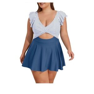 New Women Medium Swimming Dress Tummy Control One Piece